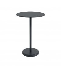 Stolik kawiarniany LINEAR STEEL CAF&Eacute; TABLE &Oslash;70 cm MUUTO - wys. 105 cm, black/metal, na zewnątrz