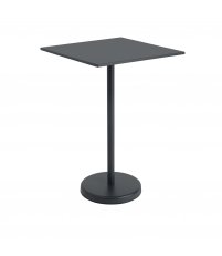Stolik kawiarniany LINEAR STEEL CAF&Eacute; TABLE 70 x 70 cm MUUTO - wys. 105 cm, black/metal, na zewnątrz