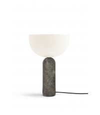 Lampa stołowa Kizu New Works - duża, marmur Gris du Marais i biały akryl