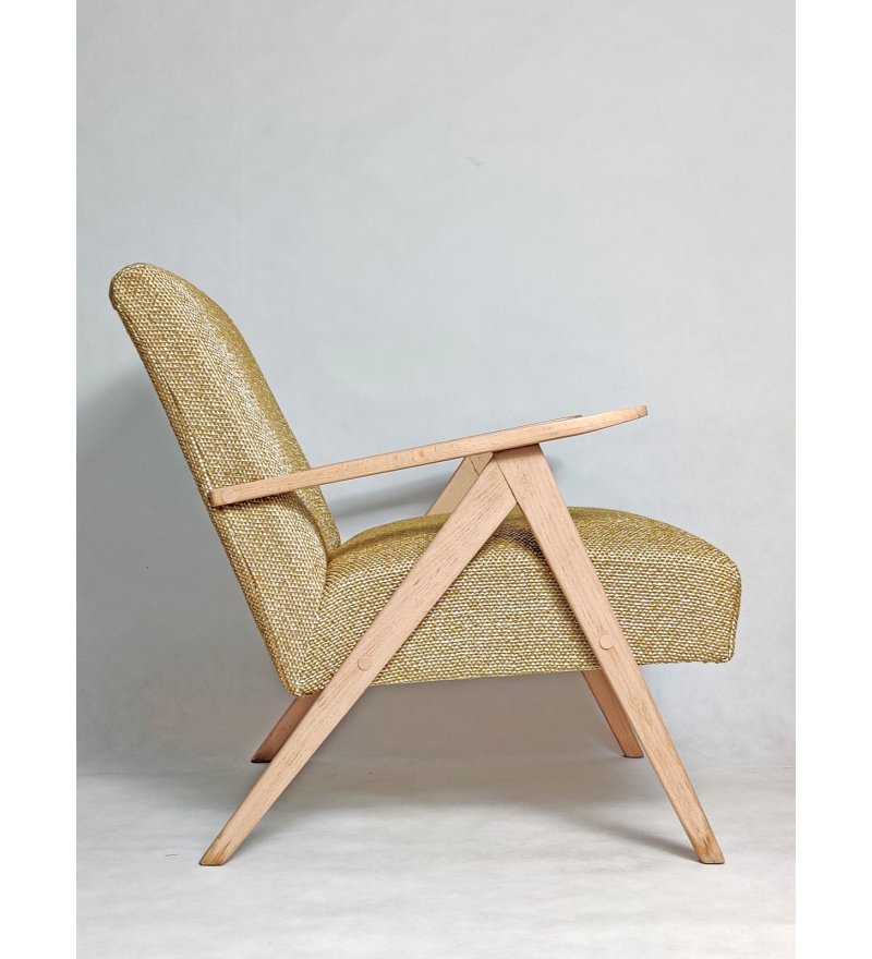 Oryginalny, odnowiony fotel B-310 Var z lat 60-tych - tkanina Sahco Safire 16