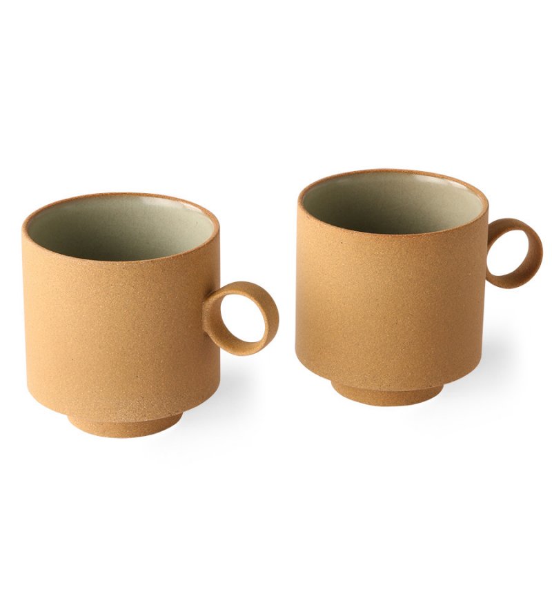 KOLEKCJA BOLD&BASIC: KUBEK DO KAWY OCHRA (ZESTAW 2 SZT.) HK LIVING