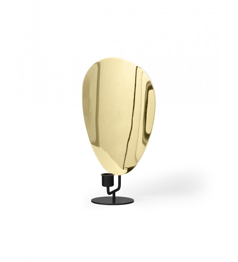 Świecznik Flambeau Audo Copenhagen (dawniej Menu) - 30 cm czarny/ polerowany mosiądz