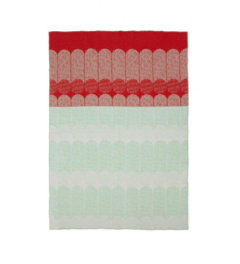 Pled / Narzuta z wełny EKKO Normann Copenhagen - malina/mięta