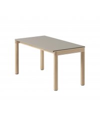 Stolik kawowy Couple Muuto - 1 gładki kafel blatu taupe / podstawa dębowa