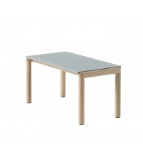 Stolik kawowy Couple Muuto - 1 gładki kafel blatu taupe / podstawa dębowa