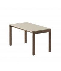 Stolik kawowy Couple Muuto - 1 gładki kafel blatu sand / podstawa ciemny dąb