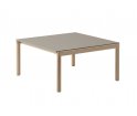 Stolik kawowy Couple Muuto - 2 gładkie kafle blatu taupe / podstawa dębowa
