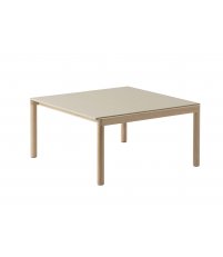Stolik kawowy Couple Muuto - 1 gładki kafel blatu taupe / podstawa dębowa