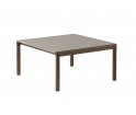 Stolik kawowy Couple Muuto - 2 gładkie kafle blatu taupe / podstawa ciemny dąb