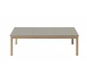 Stolik kawowy Couple Muuto - 3 gładkie kafle blatu taupe / podstawa dębowa