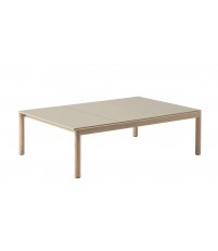 Stolik kawowy Couple Muuto - 1 gładki kafel blatu taupe / podstawa dębowa