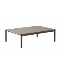 Stolik kawowy Couple Muuto - 3 gładkie kafle blatu taupe / podstawa ciemny dąb