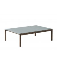Stolik kawowy Couple Muuto - 3 gładkie kafle blatu pale blue / podstawa ciemny dąb