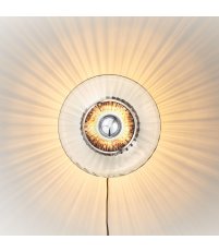 Kinkiet/ plafon New Wave z Eyeball Design By Us - Ø 26 cm, transparentne szkło, srebrna krawędź, czarna podstawa