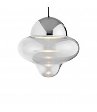 Lampa wisząca Nutty XL Design By Us - Ø 30 cm, transparentne szkło z chromowaną kopułą