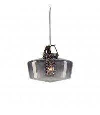Lampa wisząca Addicted To Us Design By Us - &Oslash; 32 cm, złote elementy zawieszenia/ pasek w kolorze cognac