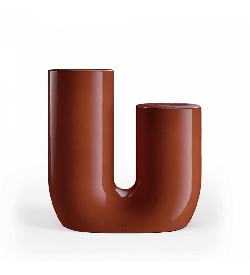 Stolik ceramiczny Oka Nurt - błyszczący bursztyn, na zewnątrz