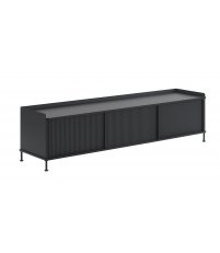Komoda Enfold Muuto - 124x45cm, czarna/ antracytowa czerń