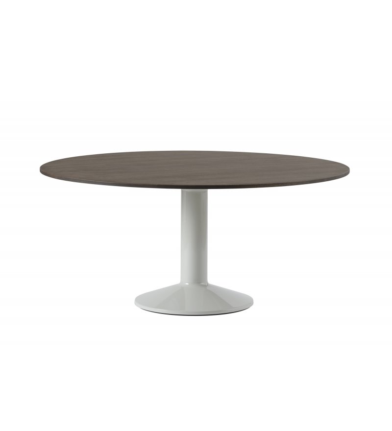 St&oacute;ł Midst MUUTO - &Oslash;160 cm, dębina olejowana na ciemny kolor/ szara podstawa