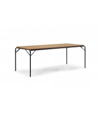 Stół Vig Normann Copenhagen - 90x200cm Robinia, czarna podstawa, na zewnątrz