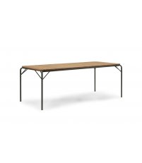 Stół Vig Normann Copenhagen - 90x200cm Robinia, ciemnozielona podstawa, na zewnątrz