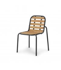 Krzesło Vig Normann Copenhagen - Robinia, czarna podstawa, na zewnątrz