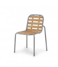 Krzesło Vig Normann Copenhagen - Robinia, szara podstawa, na zewnątrz