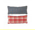 Poduszka podłużna w czerwono-niebieską kratę 25x64cm HK Living