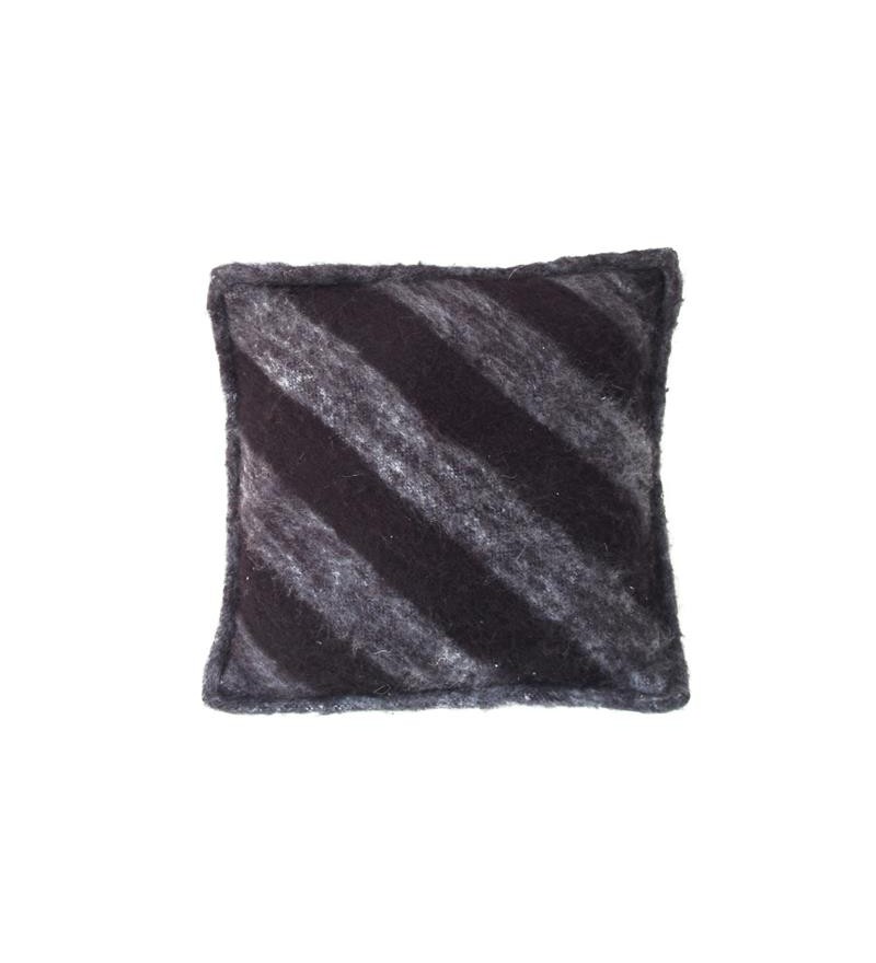 Poduszka wełniana w czarne pasy 50x50cm HK Living