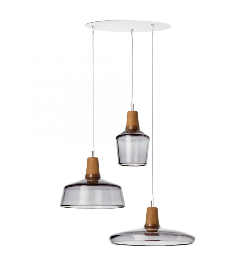 Zestaw 3 lamp INDUSTRIAL Dreizehngrad z antracytowego szkła kryształowego