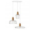 Zestaw 3 lamp INDUSTRIAL z bezbarwnego szkła