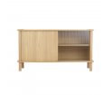 Komoda z przesuwnymi drzwiami Italic oak UMAGE - dąb / drewniane drzwi + szklane drzwi