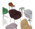Fotel Fiber Outdoor Armchair Tube Base Muuto - grey, na zewnątrz