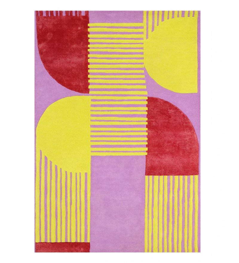 Dywan wełniany STOOL yellow pink Finarte 170 x 240 cm - ż&oacute;łto-r&oacute;żowy