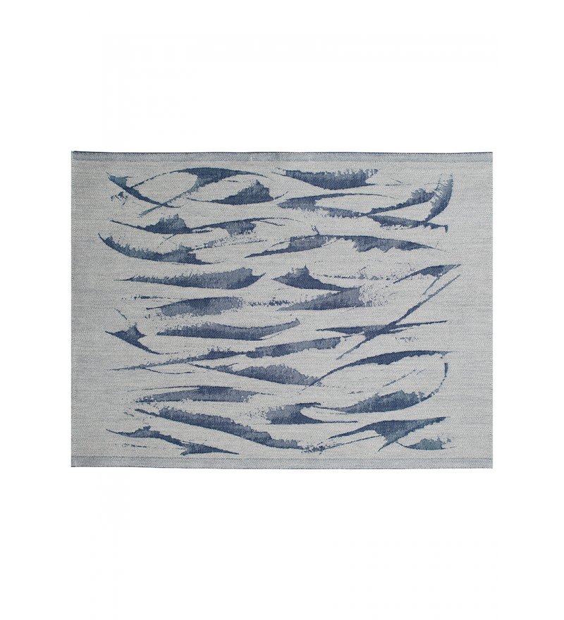 Lniana mata do sauny AALLOKKO Lapuan Kankurit -  46 x 60 cm, lniano-niebieska