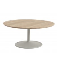 Stolik kawowy Soft Coffee Table - &Oslash;95 cm H42 cm, lita dębina/ szary