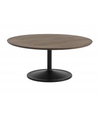 Stolik kawowy Soft Coffee Table - &Oslash;95 cm H42 cm, lita dębina olejowana na ciemno/ czarny