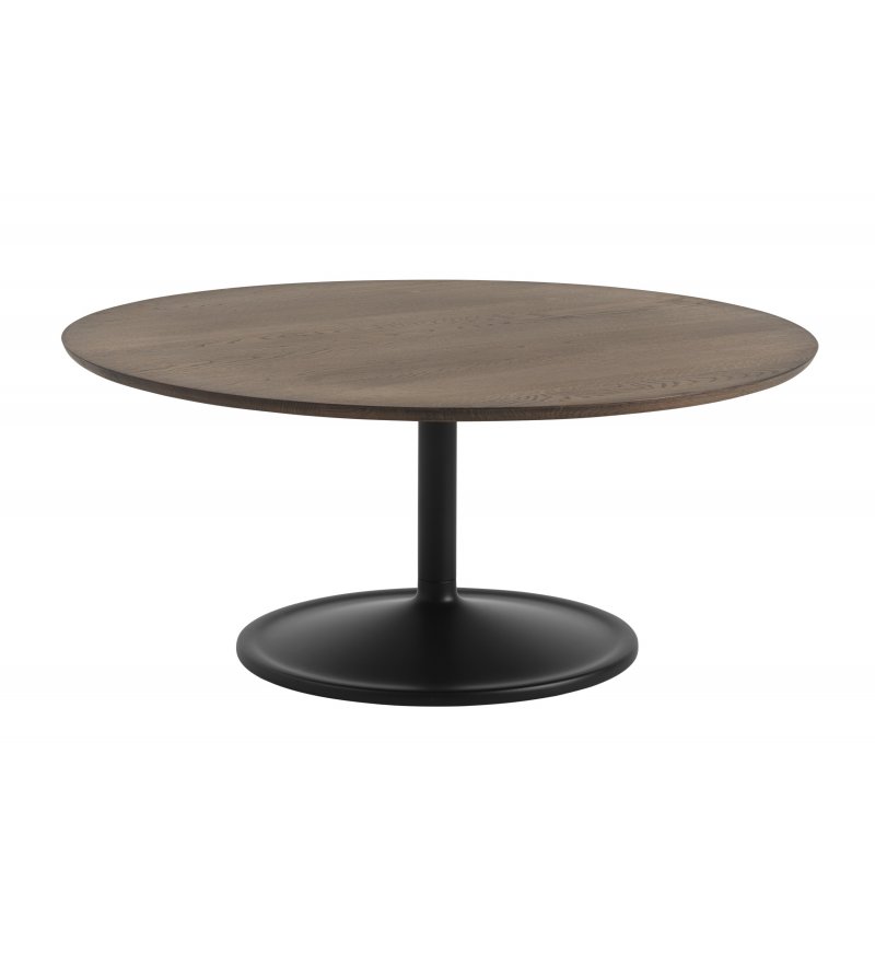 Stolik kawowy Soft Coffee Table - &Oslash;95 cm H42 cm, lita dębina olejowana na ciemno/ czarny