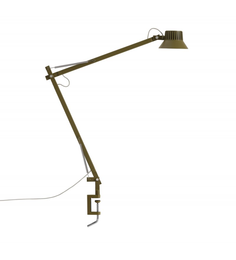 Lampa biurkowa Dedicate L2 w. clamp Muuto - brązowozielona, z zaciskiem u podstawy