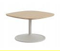 Stolik kawowy Soft Coffee Table - 70x70 cm H42 cm, lita dębina/ szary