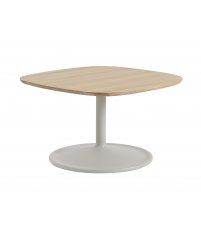 Stolik kawowy Soft Coffee Table - 70x70 cm H42 cm, lita dębina/ szary