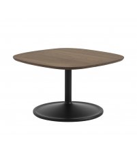Stolik kawowy Soft Coffee Table - 70x70 cm H42 cm, lita dębina olejowana na ciemno/ czarny