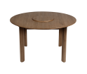 Stół okrągły rozkładany Comfort Circle Ripples oak UMAGE - ciemny dąb, wymiary 132 cm - 202 cm
