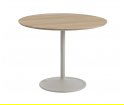 Stół Soft Table - Ø95 cm H73 cm, lita dębina/ szary