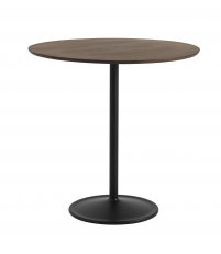 Stół Soft Table - Ø95 cm H95 cm, lita dębina olejowana na ciemno/ czarny