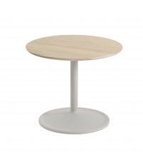 Stolik Soft Side Table - &Oslash;48 cm H40 cm, lita dębina/ szary