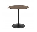 Stolik kawowy Soft Café Table - Ø75 cm H73 cm, lita dębina olejowana na ciemno/ czarny