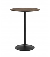 Stolik kawowy Soft Caf&eacute; Table - &Oslash;75 cm H105 cm, lita dębina olejowana na ciemno/ czarny