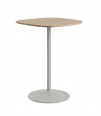 Stolik kawowy Soft Caf&eacute; Table - 70x70 cm H95 cm, lita dębina/ szary