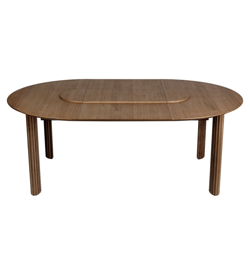 St&oacute;ł okrągły rozkładany Comfort Circle Ripples oak UMAGE - ciemny dąb, wymiary 132 cm - 202 cm